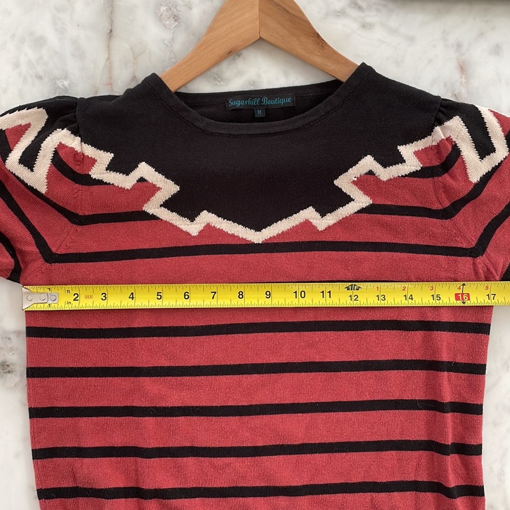 Sugarhill Boutique Navy Cream Dusty Rose Top Sweater - Picture 6 of 6